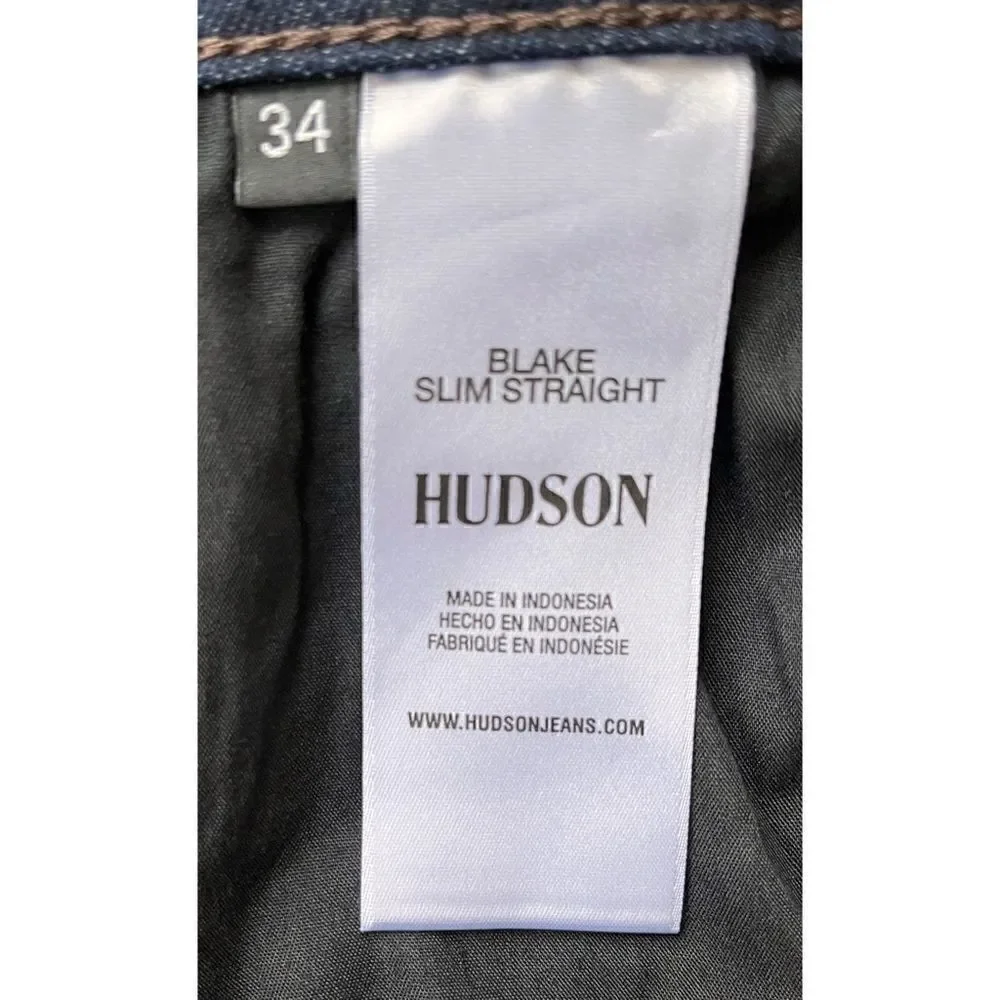 NWT Hudson Jeans Blake Slim Straight Leg Jeans in Matthew, Size 34 x 31